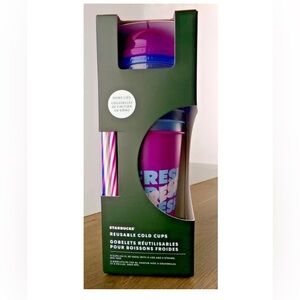 Set of 5 Starbucks Summer 2024 Dome Lid Reusable Cold Cups 24oz Each 🆕